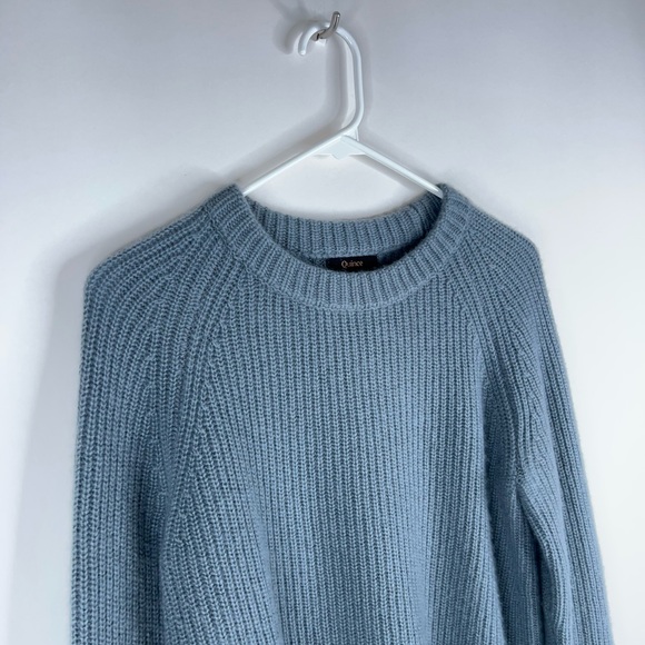 Quince Mongolian Cashmere Fisherman Crewneck Sweater Dusty Blue Scandi Minimal - Picture 2 of 10